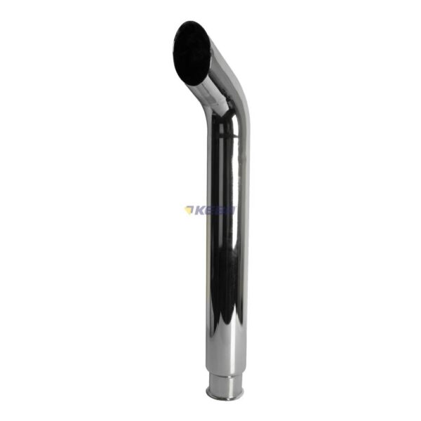 5" Chrome Exhaust Stack Curved 3 15/16 Flared Inlet - CCS39F-5048 - Image 3